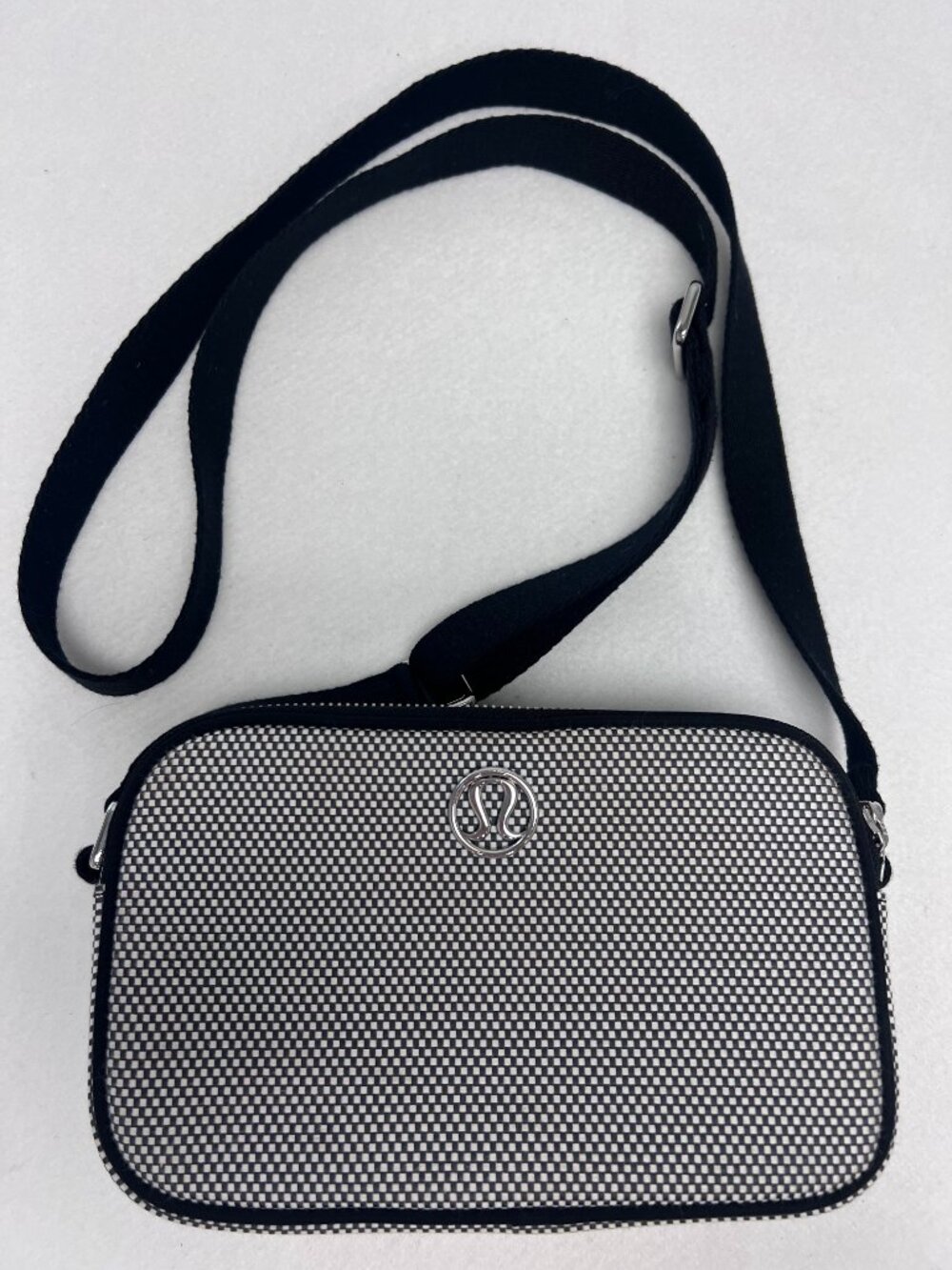 Lululemon Black White Woven Crossbody Bag